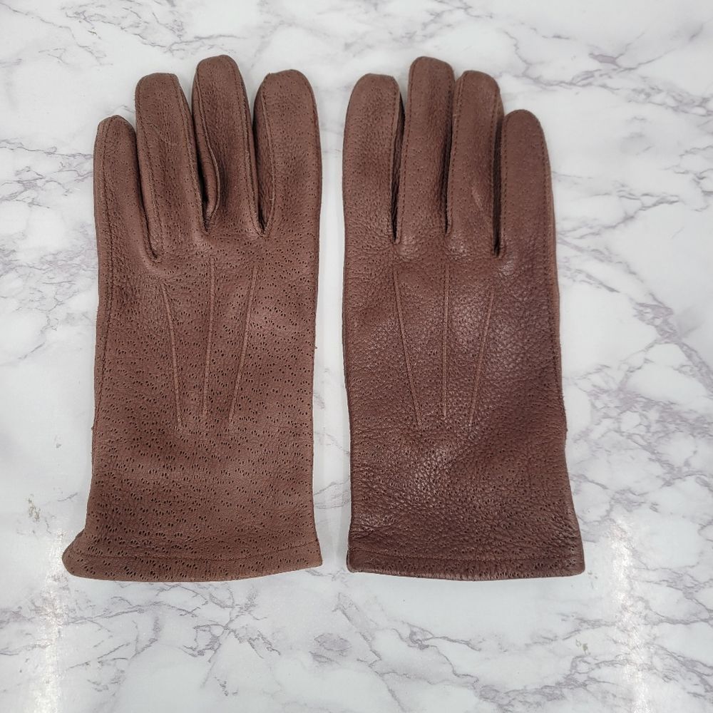 Native Deerskin Vintage Brown Leather Gloves